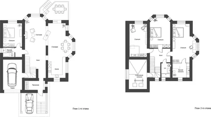 План дома у леса и озера