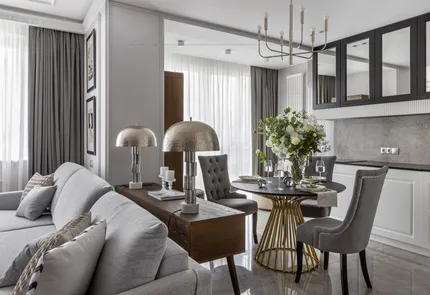 Интерьер квартиры с акцентом на свет, фактуры и детали