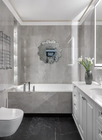 Интерьер квартиры с акцентом на свет, фактуры и детали