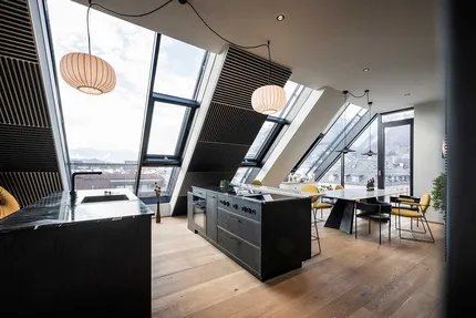 Интерьер мансарды в Инсбруке