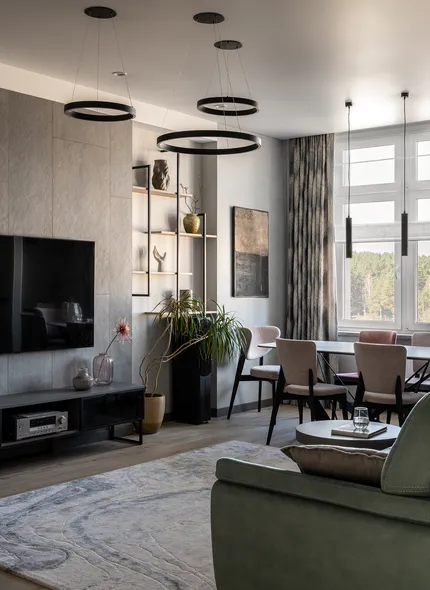 Нейтральный интерьер квартиры для семьи