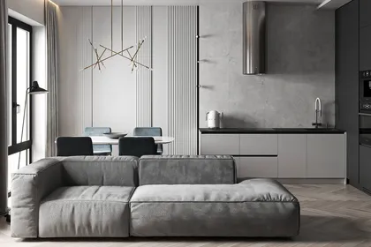 Дизайн-проект квартиры в серо-белых тонах